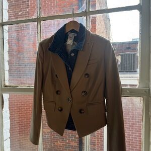 Veronica Beard Tan Double-Breasted Blazer